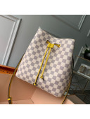 Louis Vuitton Noe Bucket Bag in Damier Azur Canvas N40151 Yellow 2019