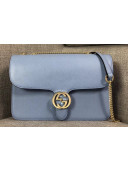 Gucci GG Leather Medium Shoulder Bag 510303 Blue 2018