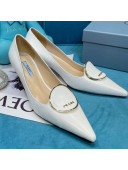 Prada Texture Calfskin Pumps 5.5cm White 2021