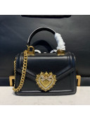 Dolce&Gabbana Small Devotion Leather Top Handle Bag Black 2019