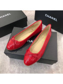 Chanel Patent Leather Ballerinas Red 2019