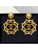 Chanel Crystal Circle CC Short Earrings 2020