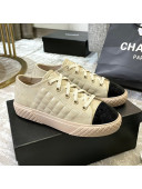 Chanel Quilted Calfskin Sneakers Beige 2021