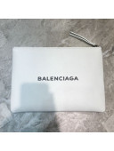 Balenciaga Litchi-Grained Leather Small Pouch White 2021