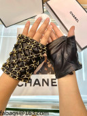 Chanel Lambskin Chain Gloves Black 2021 102923