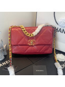 Chanel Quilted Lambskin Chanel 19 Large Flap Bag AS1161 Burgundy 2020 