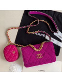 Chanel 19 Tweed Wallet on Chain WOC and Coin Purse AP0985 Purple 2019