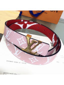 Louis Vuitton Giant Monogram LV Iconic 30mm Reversible Belt M0151U Red/Pink/Gold 2019