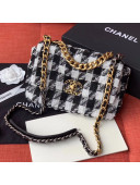 Chanel 19 Tweed Small Flap Bag Black/White AS1160 2019