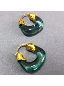 Celine Resin Hoop Earrings Green 2021