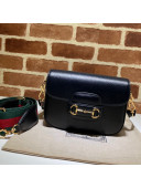 Gucci Horsebit 1955 Mini Bag With Green and red Web Strap 658574 Black 2021