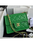 Chanel Grained Calfskin Mini Square Flap Bag AS2356 Green 2021