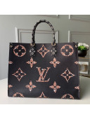 Louis Vuitton Animal Print Giant Monogram Onthego Tote Bag M44674 White/Black 2019