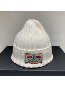 Gucci Logo Label Wool Blend Knit Hat White 2021