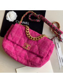 Chanel 19 Tweed Large Flap Bag Rosy AS1161 2019