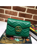 Gucci GG Marmont Matelasse Leather Chain Mini Bag 474575 Dark Green 2022