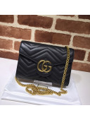 Gucci GG Marmont Matelasse Leather Chain Mini Bag 474575 Black 2022