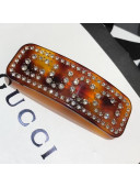 Gucci Resin Crystal Gucci Single Hair Barrette Brown 2019