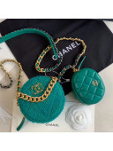 Chanel 19 Tweed Clutch with Chain & Coin Purse AP0986 Green 2019