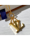 Louis Vuitton LV Pendant Necklace Gold 2021 38