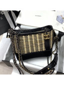 Chanel Rattan Woven GABRIELLE Small Hobo Bag A91810 Black/Beige 2020