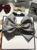 Chanel Bow Headband Hair Accessory Grey 2021 19