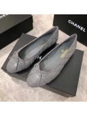 Chanel Quilting Lambskin Leather Ballerinas Grey 2019