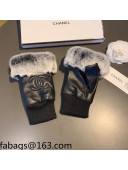 Chanel Lambskin and Rabbit Fur Short Gloves Black 2021 102903