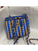 Chanel Chanel Raffia Small Vanity with Chain AP1998 Blue/Beige 2021