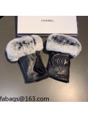 Chanel Lambskin and Rabbit Fur Short Gloves Black 2021 102904