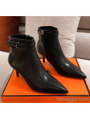 Hermes Calfskin Blanche Ankle Boot With 6cm Heel Black 2020