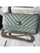 Chanel Chevron Trendy CC Wallet On Chain Flap Bag Jade 2018