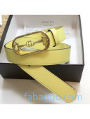 Gucci Leather Belt 30mm with GG Horsebit Yellow 2020