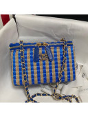 Chanel Raffia Vanity with Chain AP1999 Blue/Beige 2021