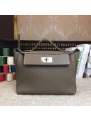 Hermes Original Togo And Swift Leather Kelly 24/24 Bag Etoupe 2018 (Silver Hardware)