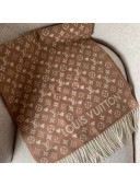 Louis Vuitton Game On Monogram Wool Scarf 45x180cm Light Brown 2021