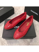 Chanel Quilting Lambskin Leather Ballerinas Red 2019