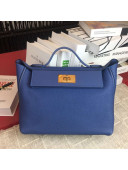 Hermes Original Togo And Swift Leather Kelly 24/24 Bag Blue 2018 (Gold Hardware)