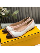 Fendi Colibri Calfskin Flat Ballerinas White 2020