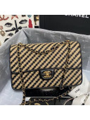 Chanel Raffia Medium Flap Bag AS2419 Beige/Black 2021