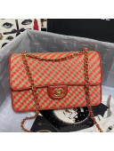 Chanel Raffia Medium Flap Bag AS2419 Red/Black 2021