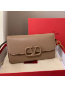 Valentino VSling Grainy Calfskin Wallet with Chain Strap 0999 Beige 2020