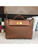 Hermes Original Togo And Swift Leather Kelly 24/24 Bag Brown 2018 (Gold Hardware)