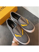 Fendi Flat Bag Bugs Eyes Cashmere Loafers Dark Grey 2019