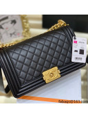 Chanel Quilted Original Incas Calfskin Leather Medium Boy Flap Bag Black/Gold (Top Quality)