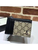 Gucci GG Canvas Leather Bee Card Case 597555 2019