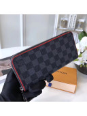 Louis Vuitton Stylish Damier Graphite Canvas Zippy Wallet Vertical N63304 2017