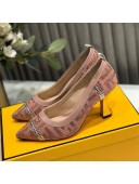 Fendi Colibri Crystal Fabric Pumps 8.5cm Pink 2020