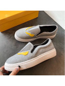 Fendi Flat Bag Bugs Eyes Cashmere Loafers Light Grey 2019