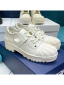 Dior Perforated Calfskin Derby Sneakers White 2021